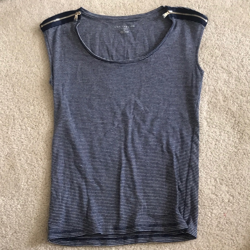 Blue and white stripe tank top